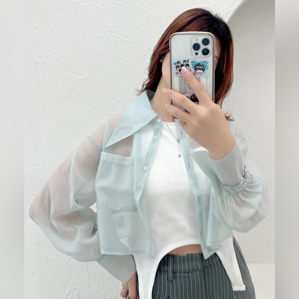 AZATO sheer short shirt